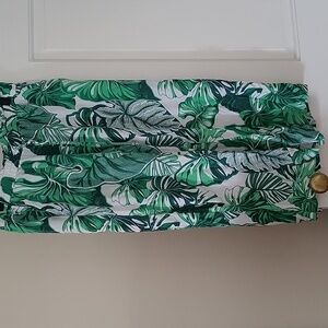 Jane + Delancy Green Leaf Print Women's Wide Leg Pants In Size Large